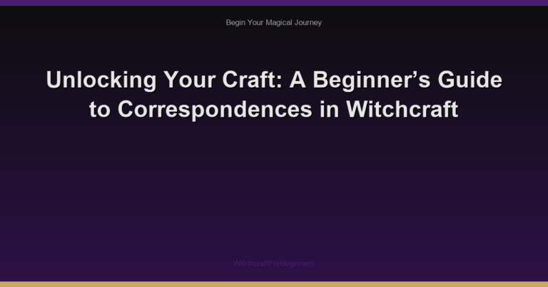 Unlocking Your Craft: A Beginner’s Guide to Correspondences in Witchcraft
