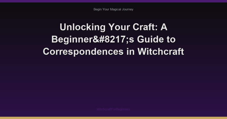 Unlocking Your Craft: A Beginner’s Guide to Correspondences in Witchcraft