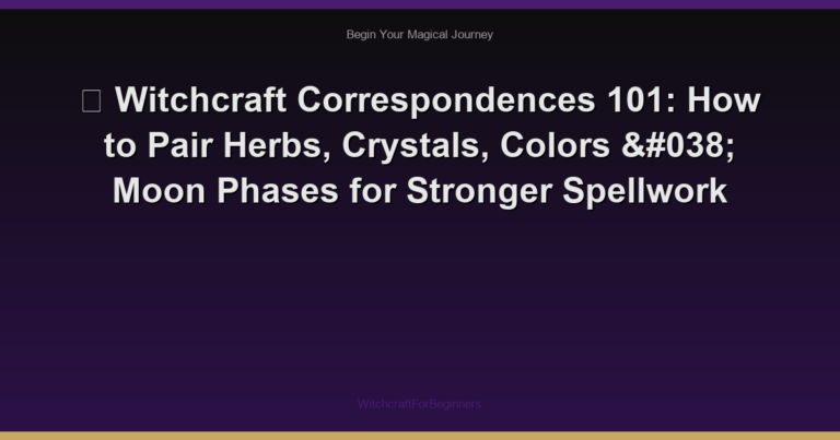 🌙 Witchcraft Correspondences 101: How to Pair Herbs, Crystals, Colors & Moon Phases for Stronger Spellwork